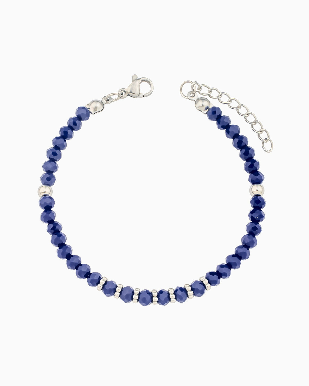 Solara Dark Blue & Silver Beaded Bracelet | Zoe Olivia Jewellery Australia