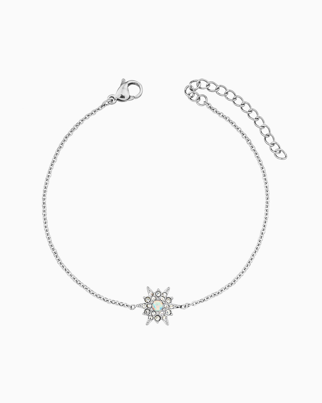 Iridescent Opal & Cubic Zirconia Star Bracelet in Silver | Zoe Olivia Jewellery Australia
