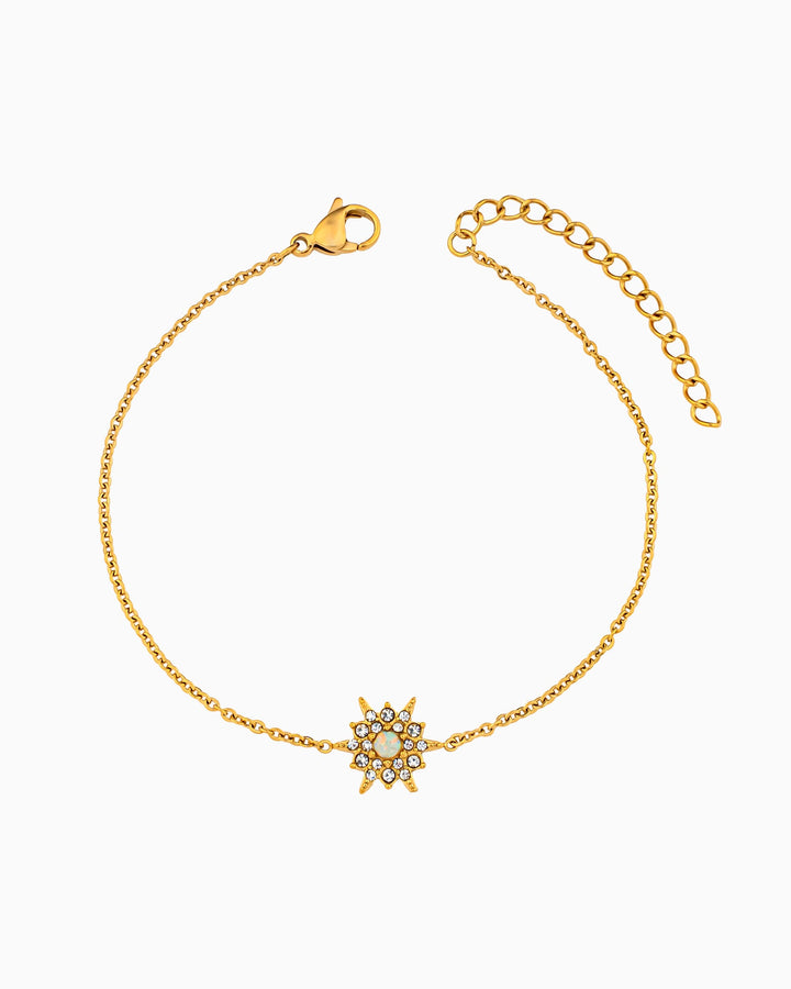 Iridescent Opal & Cubic Zirconia Star Bracelet in Gold | Zoe Olivia Jewellery Australia