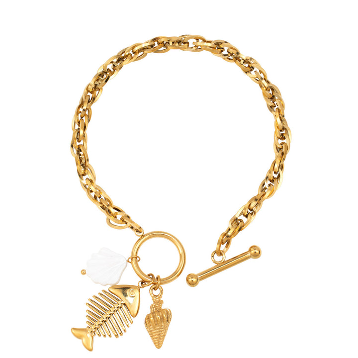 Solara Chunky Fish and Shell Bracelet