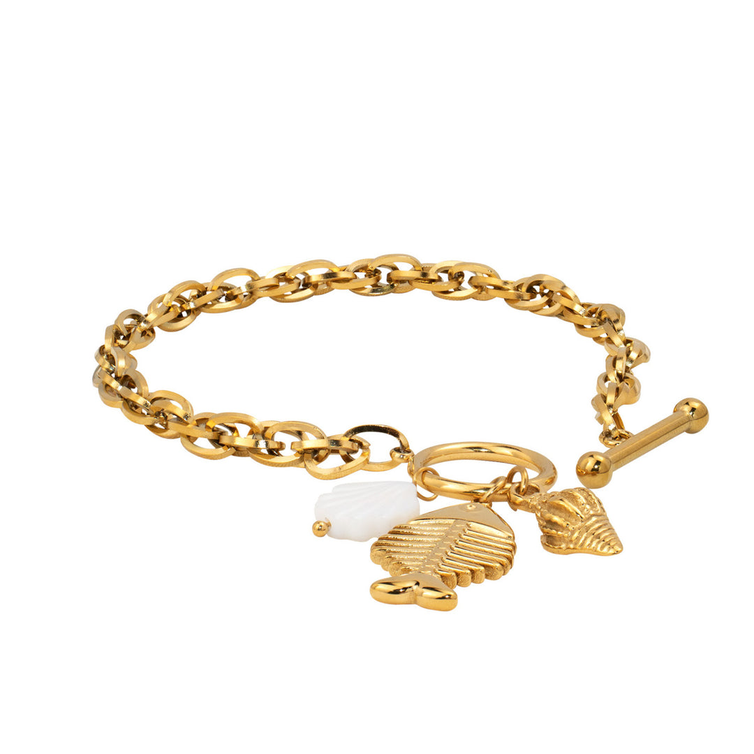 Solara Chunky Fish and Shell Bracelet