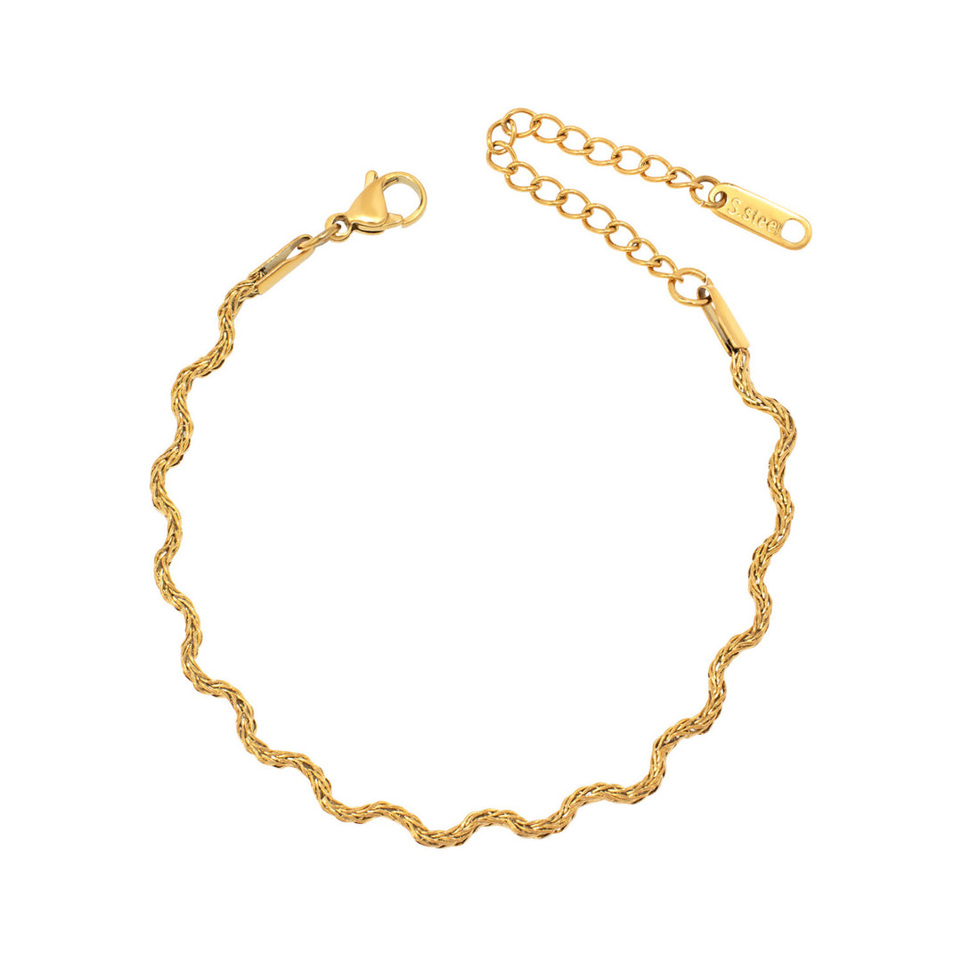 Solara Textured Wave Bracelet in Gold