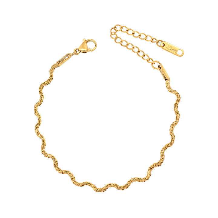 Solara Textured Wave Bracelet in Gold