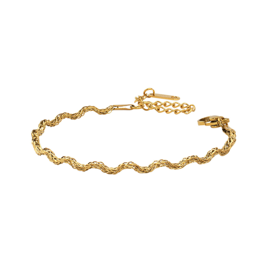 Solara Textured Wave Bracelet in Gold