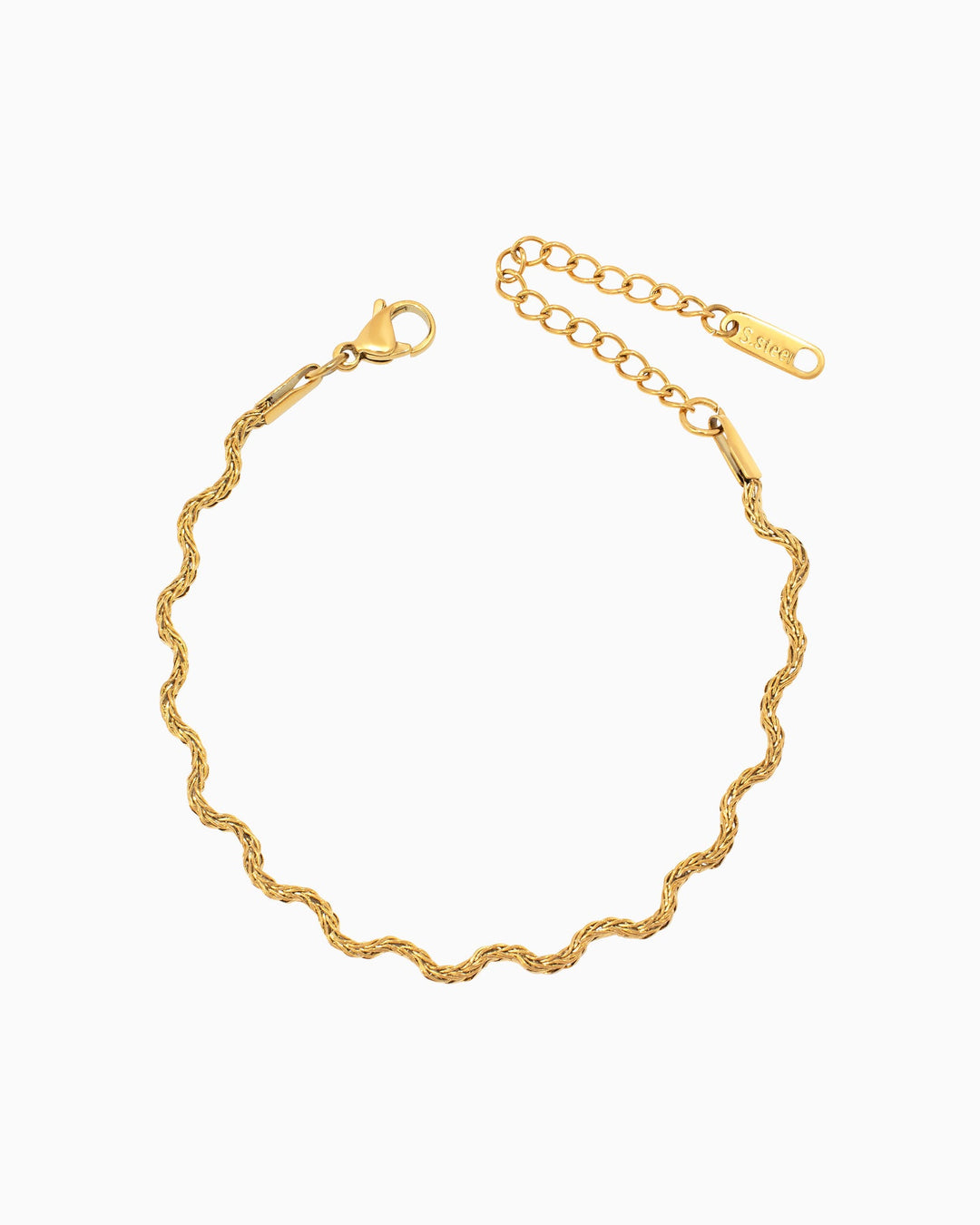 Solara Textured Wave Bracelet in Gold — Zoe Olivia