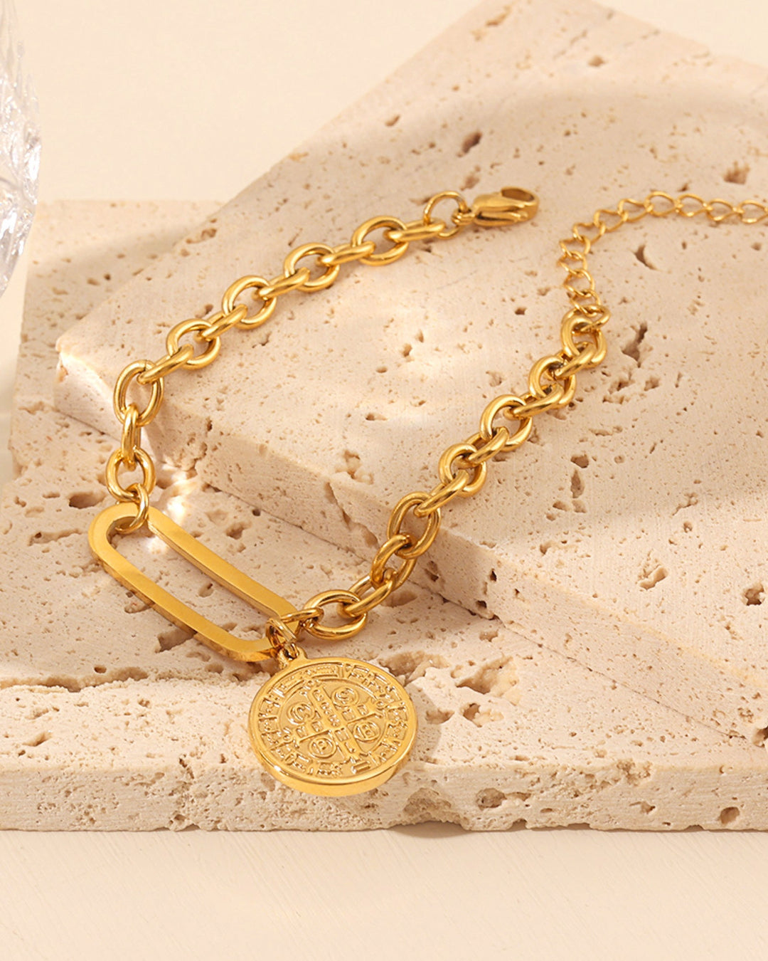 Muse Gold Medallion Linked Bracelet