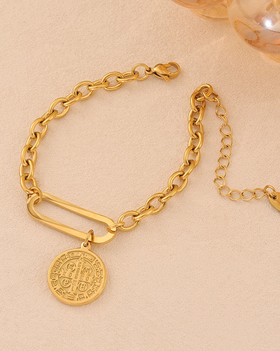 Muse Gold Medallion Linked Bracelet