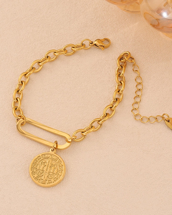 Muse Gold Medallion Linked Bracelet