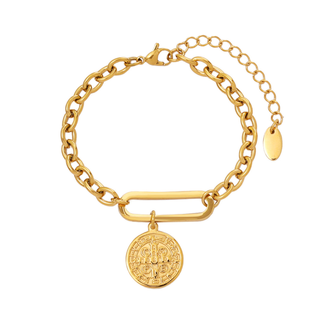 Muse Gold Medallion Linked Bracelet