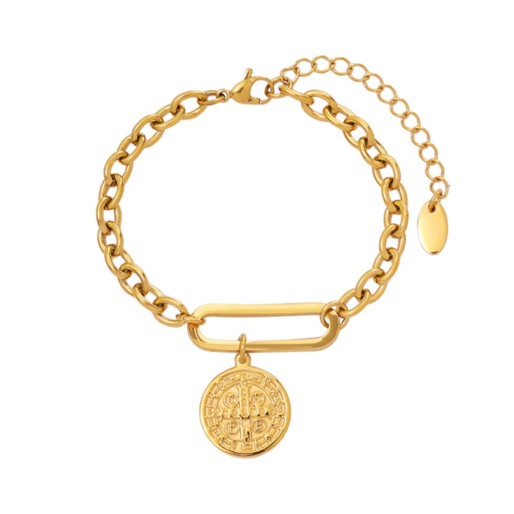 Muse Gold Medallion Linked Bracelet
