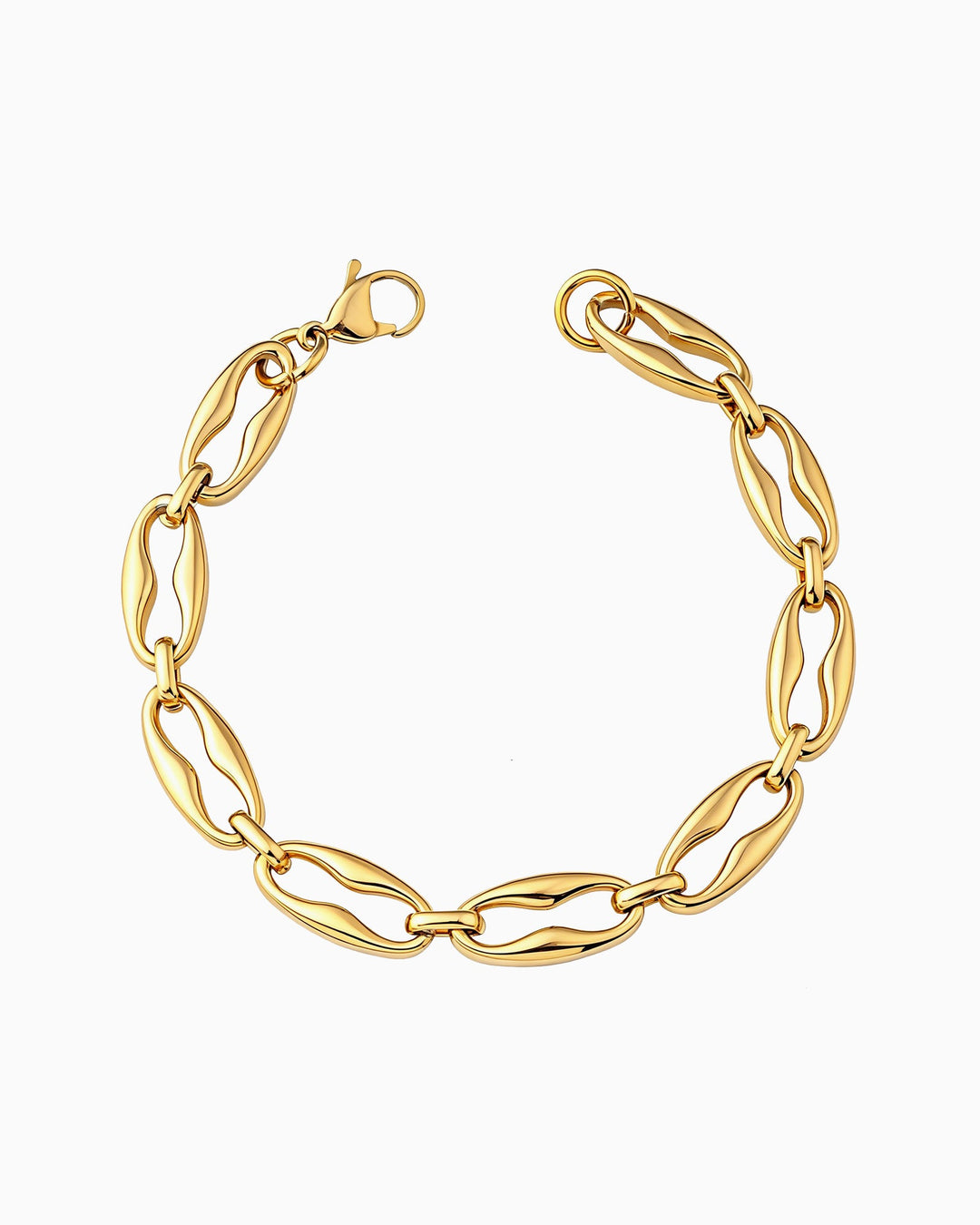 Muse Gold Oval Cut Out Link Bracelet