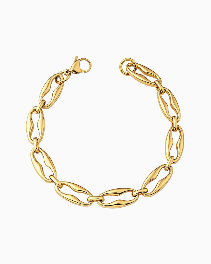 Muse Gold Oval Cut Out Link Bracelet