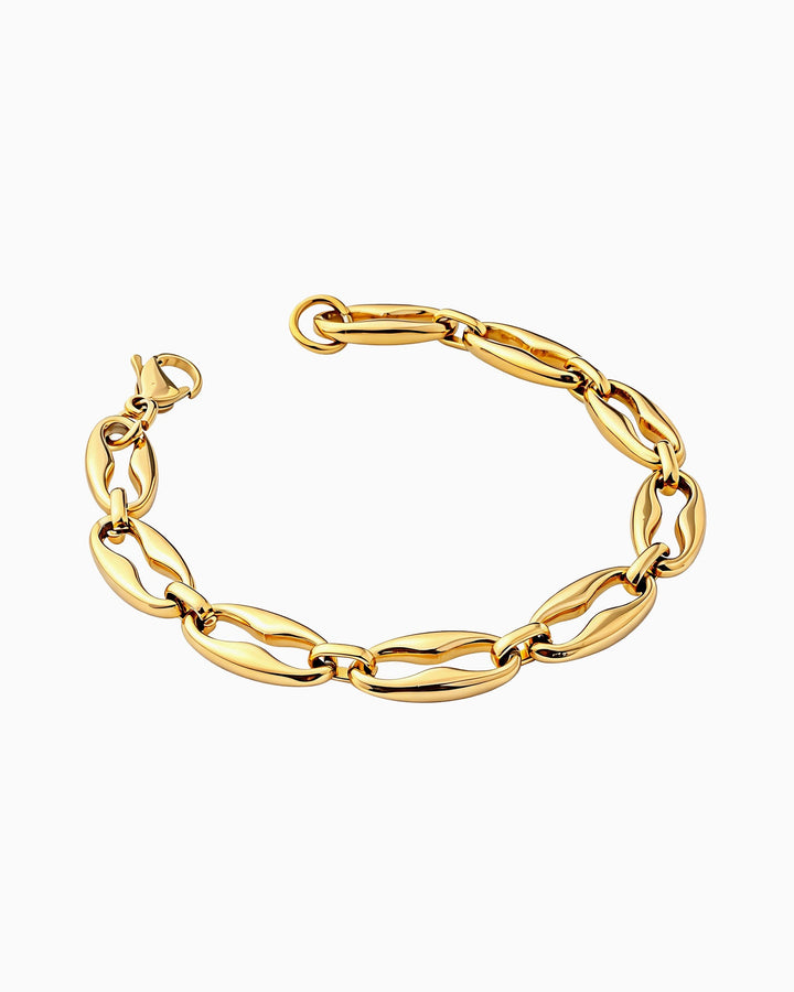 Muse Gold Oval Cut Out Link Bracelet