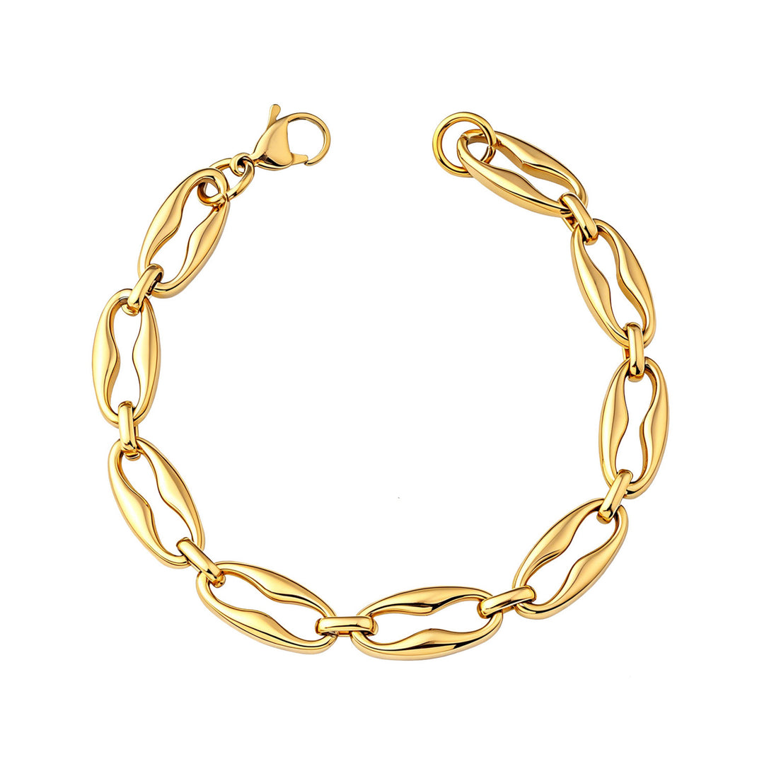 Muse Gold Oval Cut Out Link Bracelet