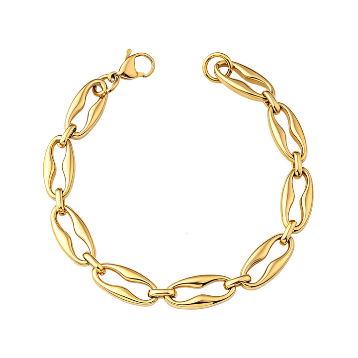 Muse Gold Oval Cut Out Link Bracelet
