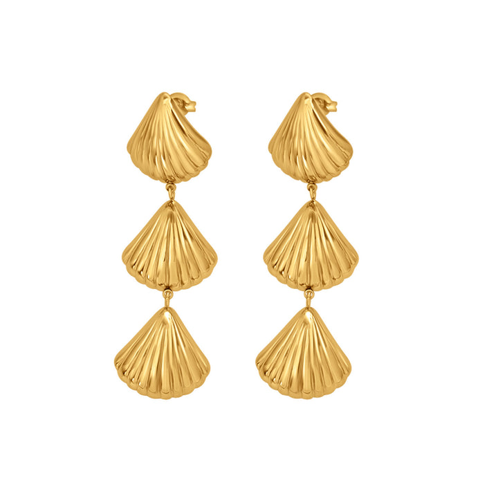 Drift Shell Drop Stud Earrings