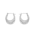 Cascada Polished & Ribbed Double Hoops