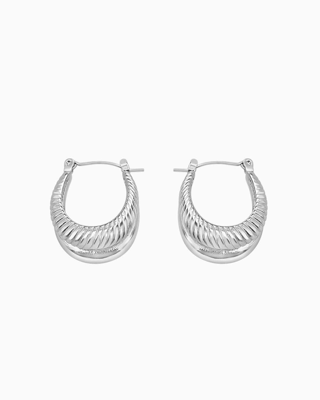 Cascada Polished & Ribbed Double Hoops | Zoe Olivia Jewellery Australia