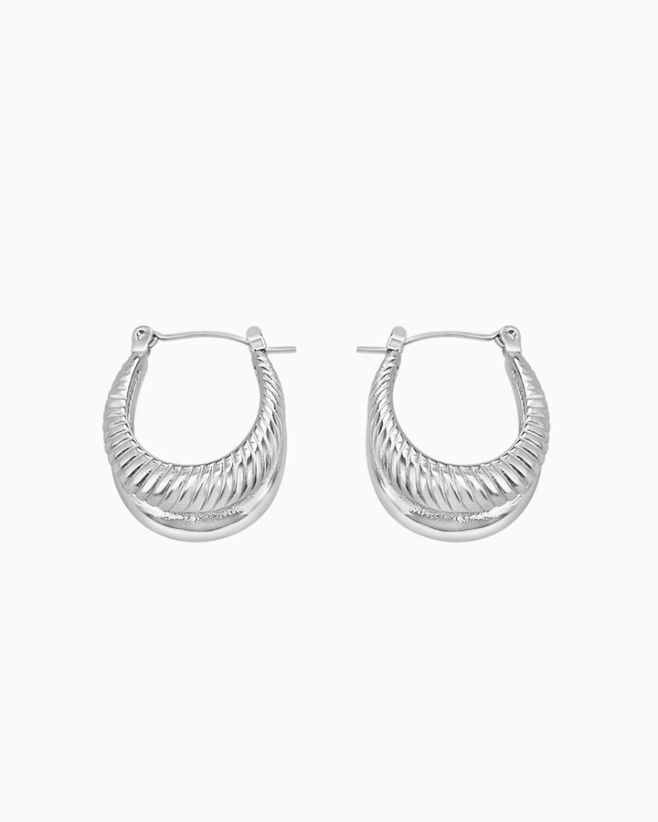Cascada Polished & Ribbed Double Hoops | Zoe Olivia Jewellery Australia