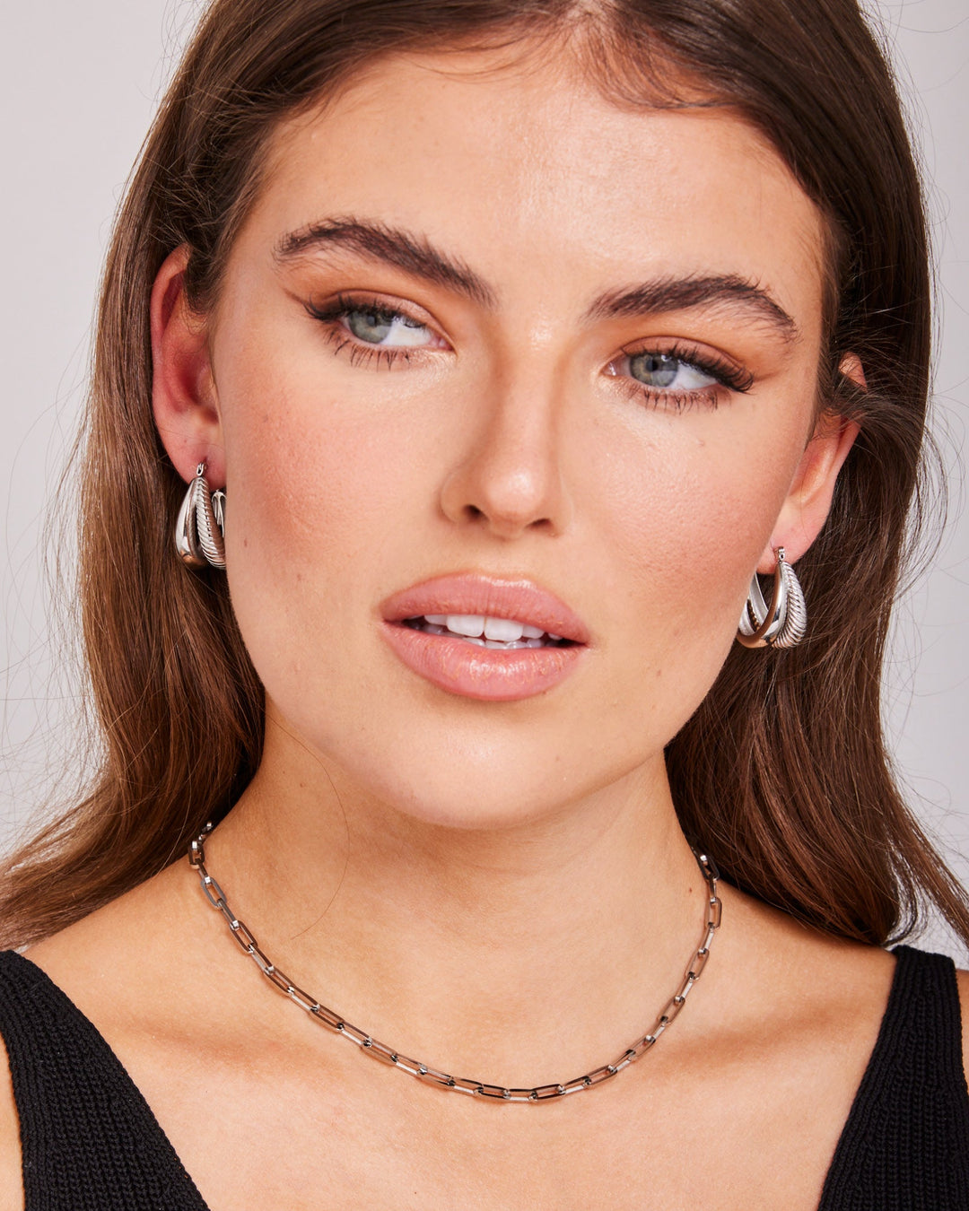 Statement Polished & Ribbed Double Hoops | Zoe Olivia Jewellery Australia