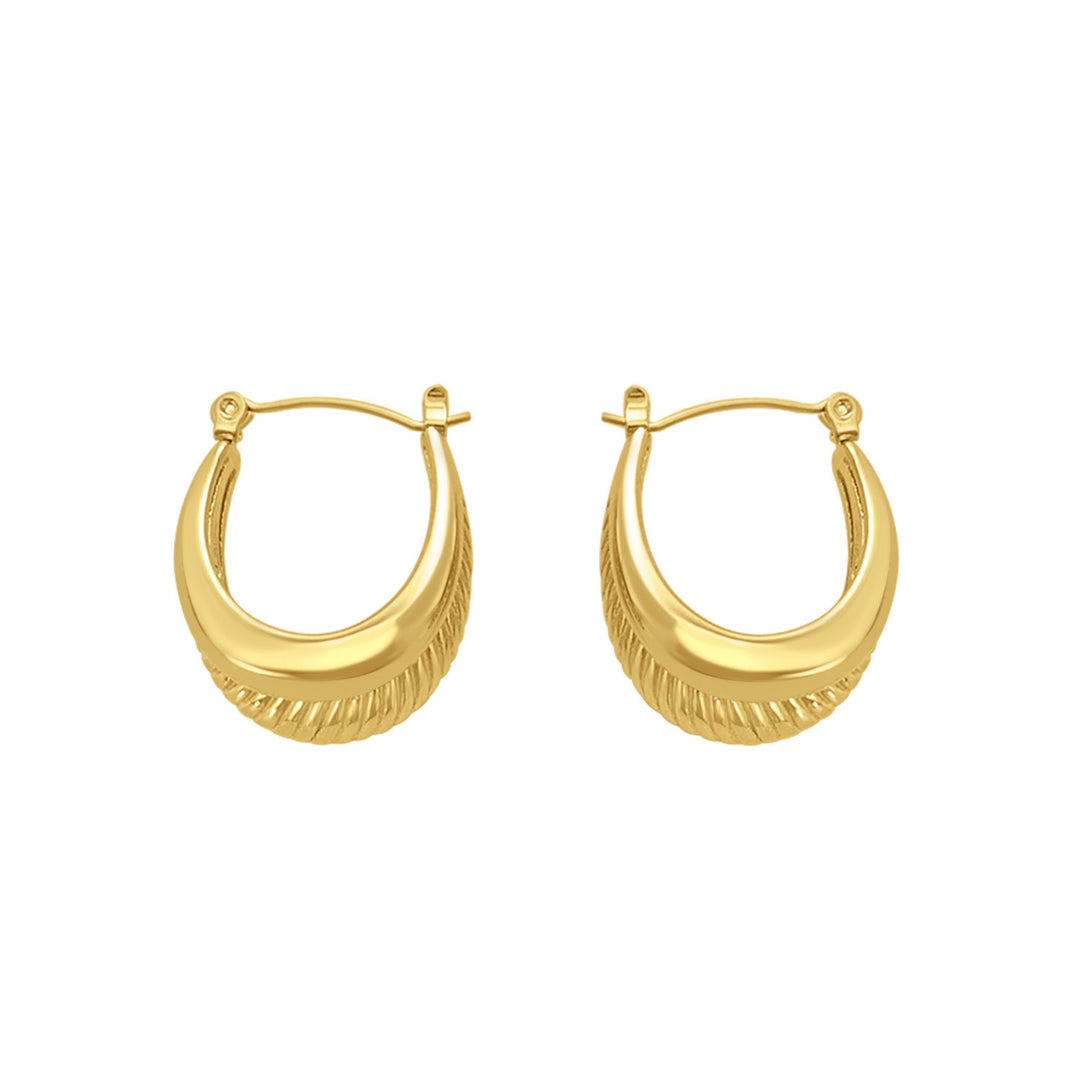 Cascada Polished & Ribbed Double Hoops