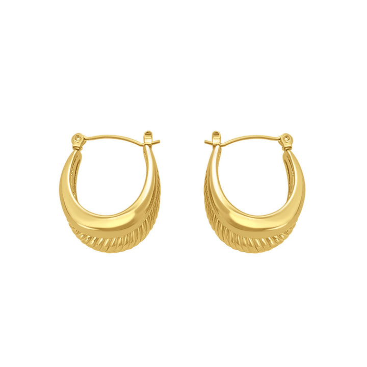 Cascada Polished & Ribbed Double Hoops