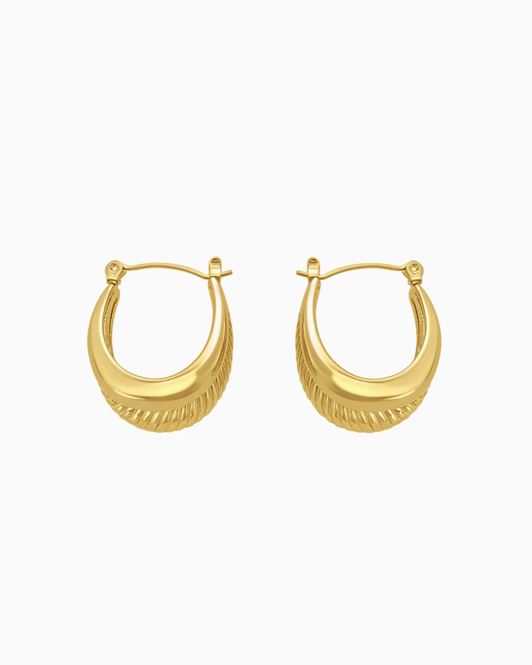Cascada Polished & Ribbed Double Hoops | Zoe Olivia Jewellery Australia