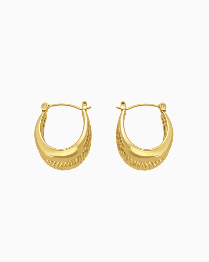 Cascada Polished & Ribbed Double Hoops | Zoe Olivia Jewellery Australia