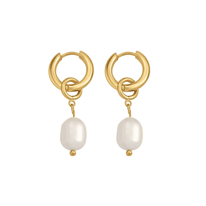 Opaline Mini Freshwater Pearl Round Hoops