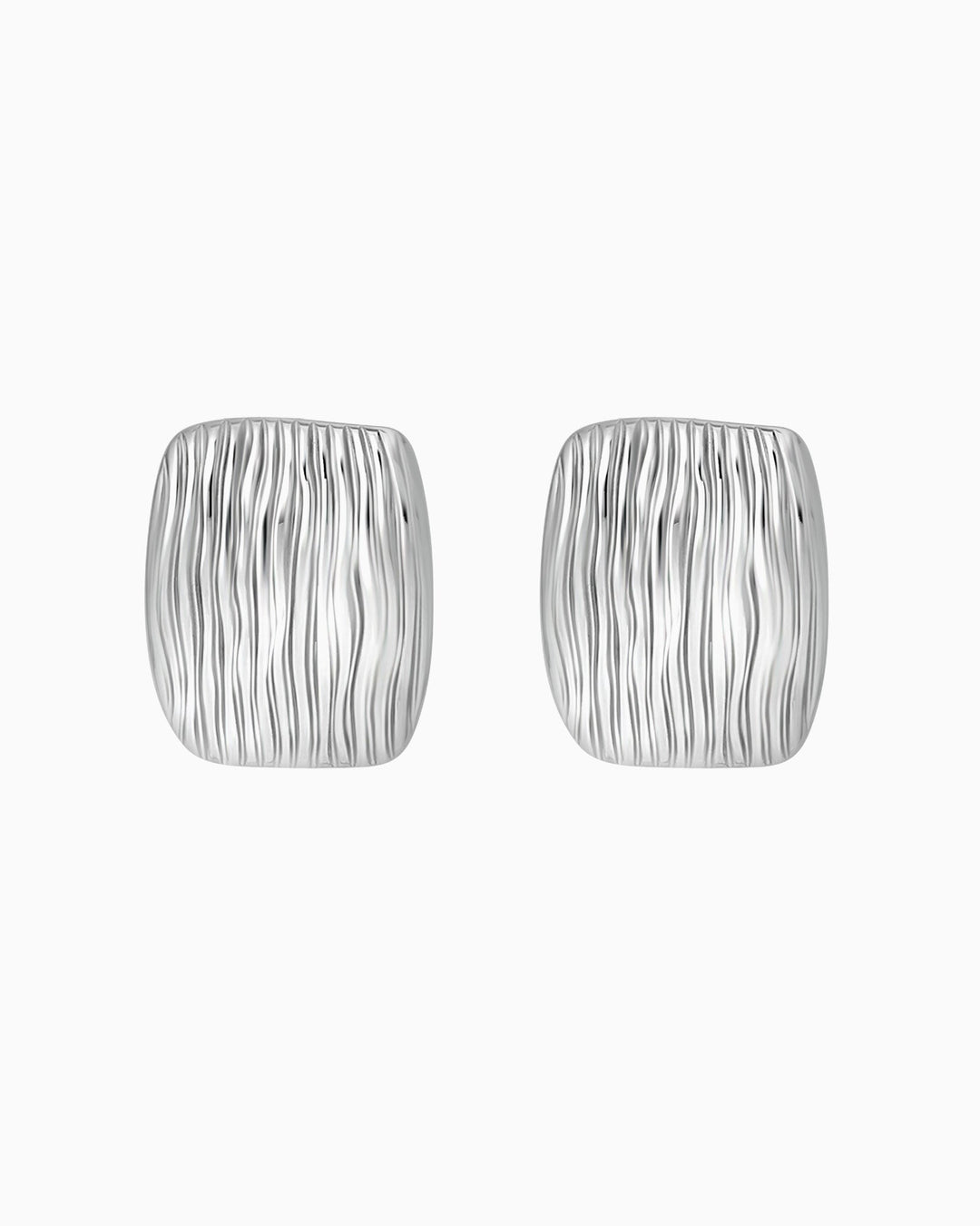 Cascada Ribbed Rectangular Stud Earrings | Zoe Olivia Jewellery Australia