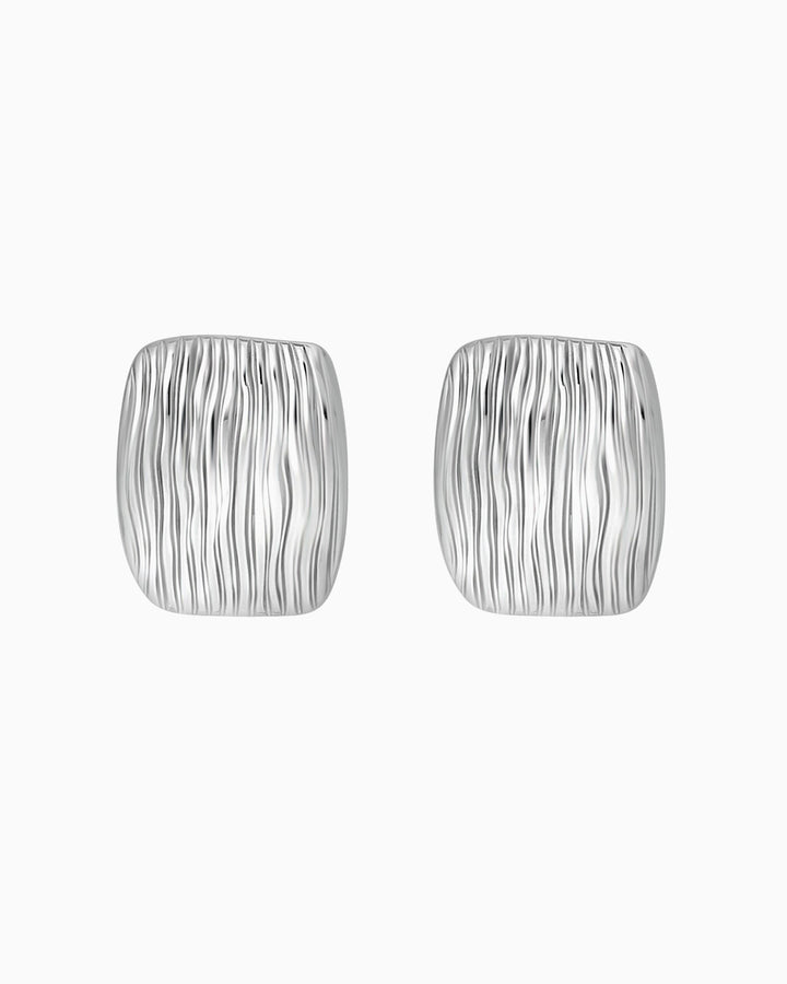 Cascada Ribbed Rectangular Stud Earrings | Zoe Olivia Jewellery Australia