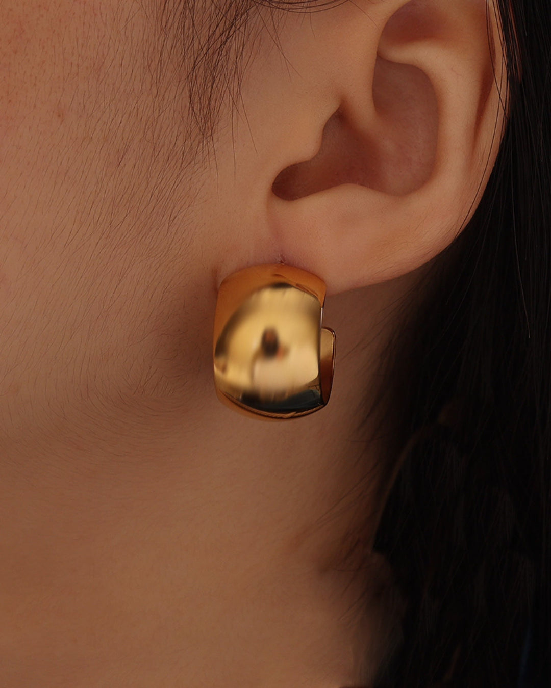 Cascada Chunky Huggie Hoops | Zoe Olivia Jewellery Australia