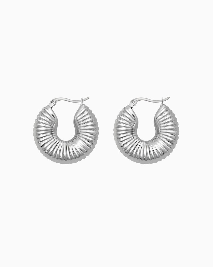 Cascada Thick Ripple Textured Hoops | Zoe Olivia Jewellery Australia