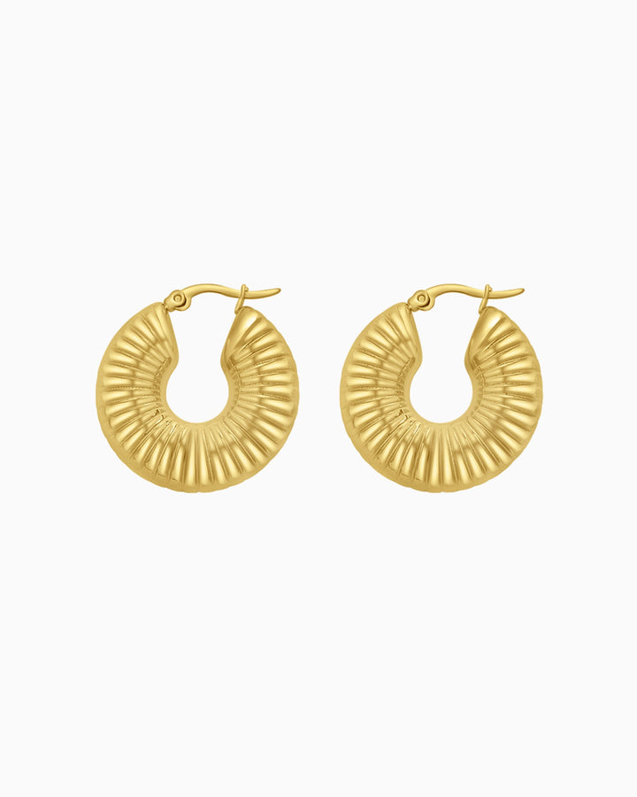 Cascada Thick Ripple Textured Hoops | Zoe Olivia Jewellery Australia