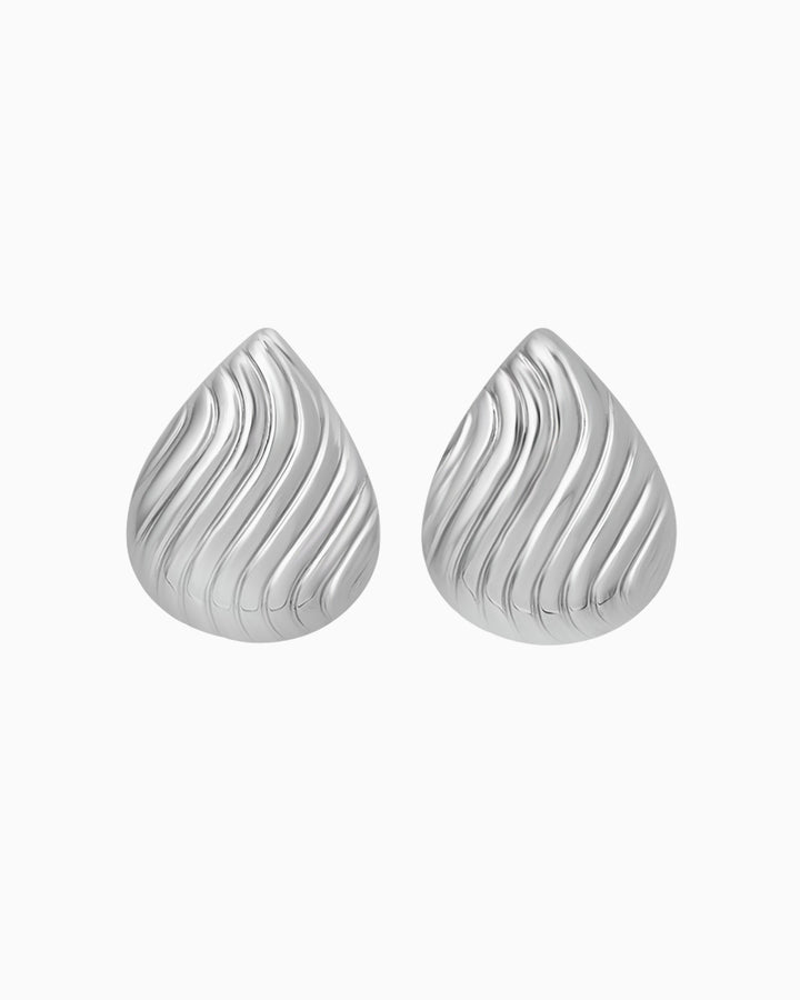 Drift Teardrop Rippled Stud Earrings | Zoe Olivia Jewellery Australia