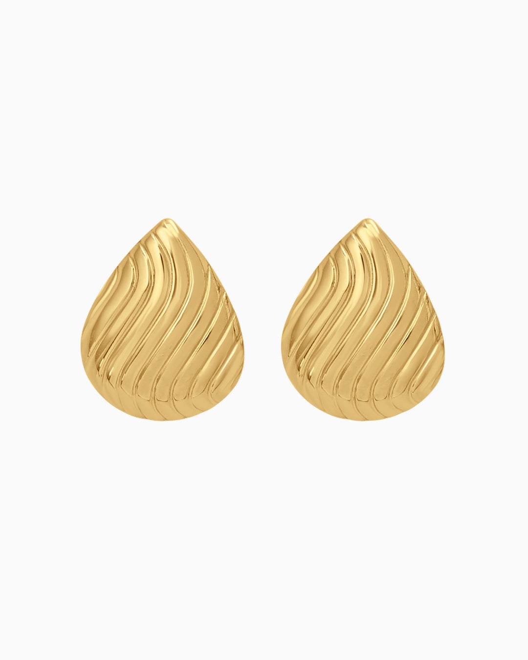 Drift Teardrop Rippled Stud Earrings | Zoe Olivia Jewellery Australia