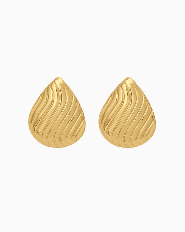 Drift Teardrop Rippled Stud Earrings | Zoe Olivia Jewellery Australia