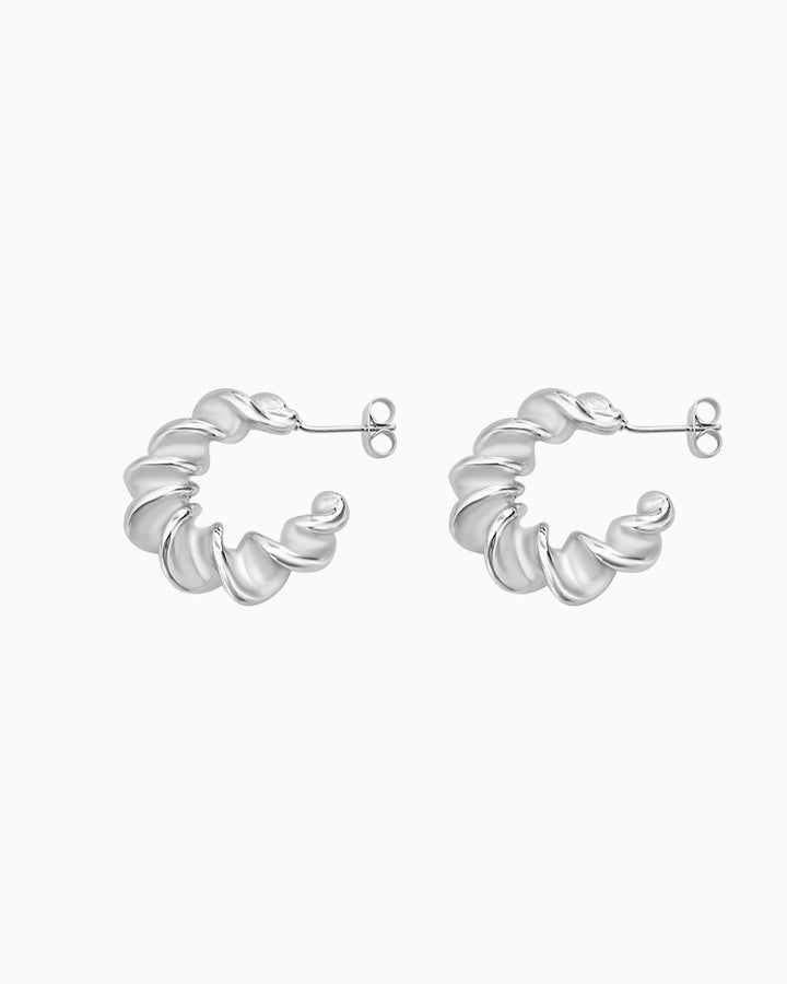 Drift Twisted Stud Hoops | Zoe Olivia Jewellery Australia