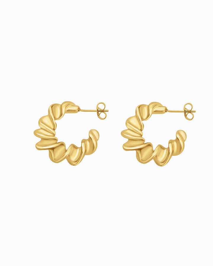 Drift Twisted Stud Hoops | Zoe Olivia Jewellery Australia