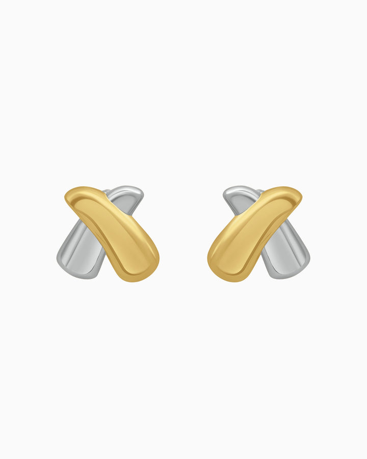 Dunes Crossover Stud Earrings | Zoe Olivia Jewellery Australia