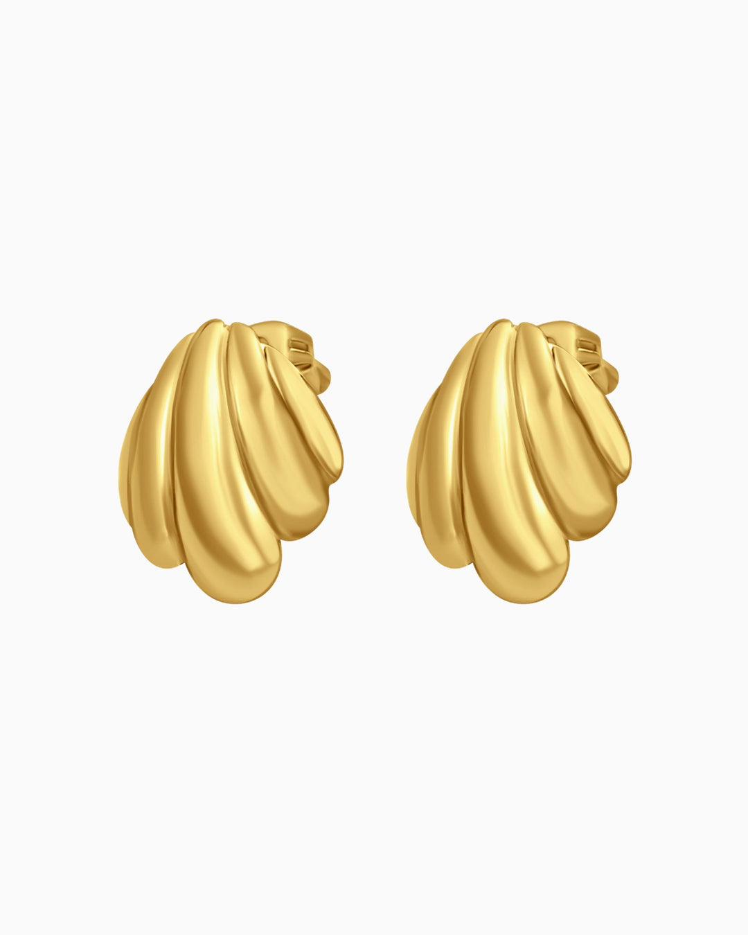 Drift Puffy Shell Stud Earrings | Zoe Olivia Jewellery Australia
