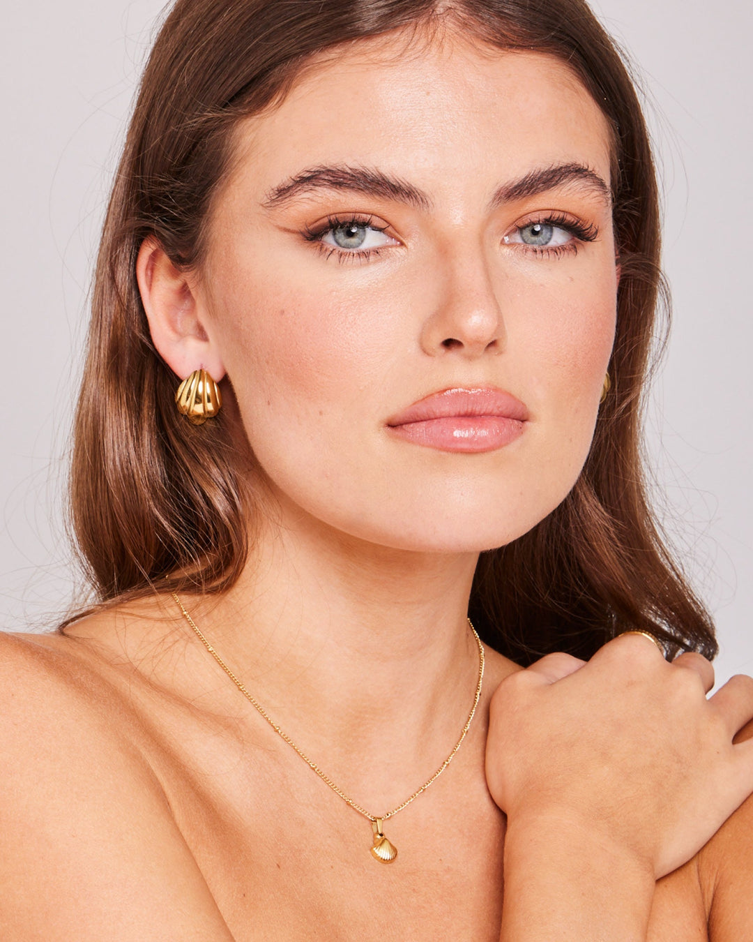 Drift Puffy Shell Stud Earrings | Zoe Olivia Jewellery Australia