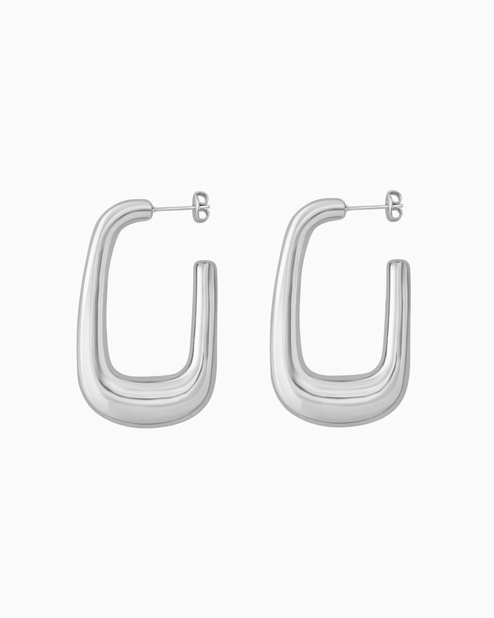 Cascada Elongated Oval Huggie Stud Earrings | Zoe Olivia Jewellery Australia