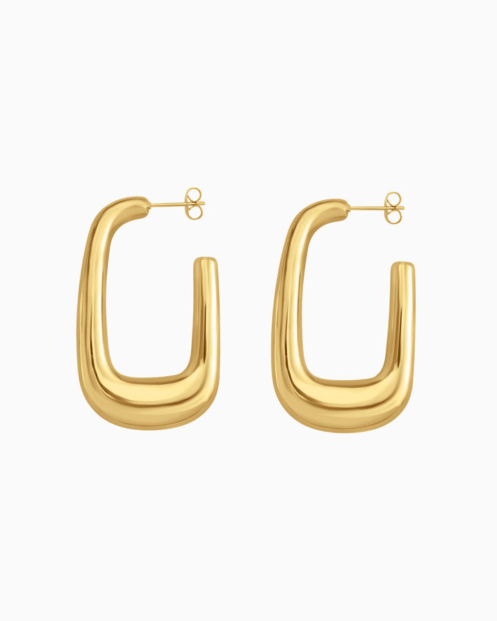 Cascada Elongated Oval Huggie Stud Earrings | Zoe Olivia Jewellery Australia