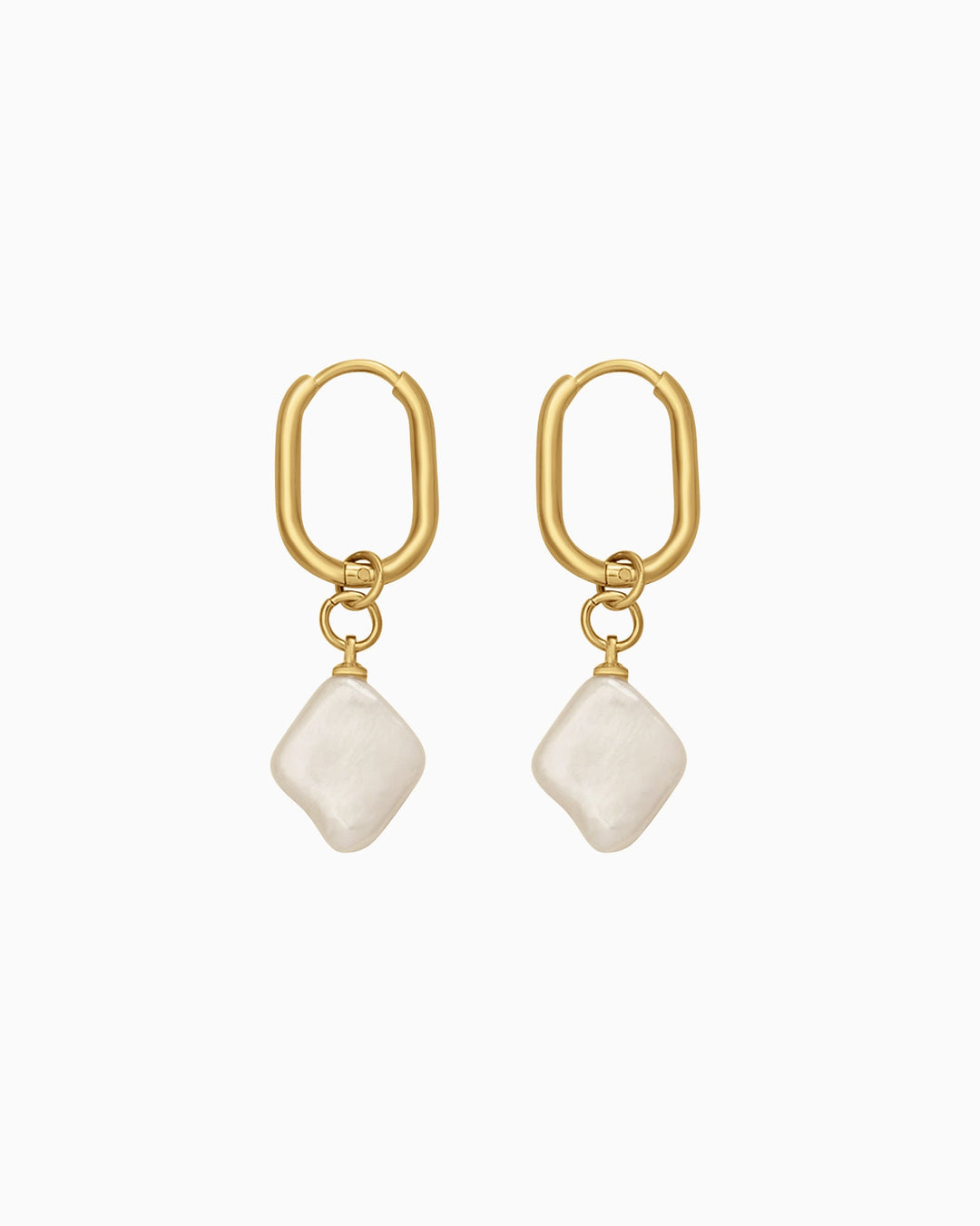 Opaline Organic Freshwater Pearl Oval Drop Huggie Hoops | Zoe Olivia Jewellery Australia