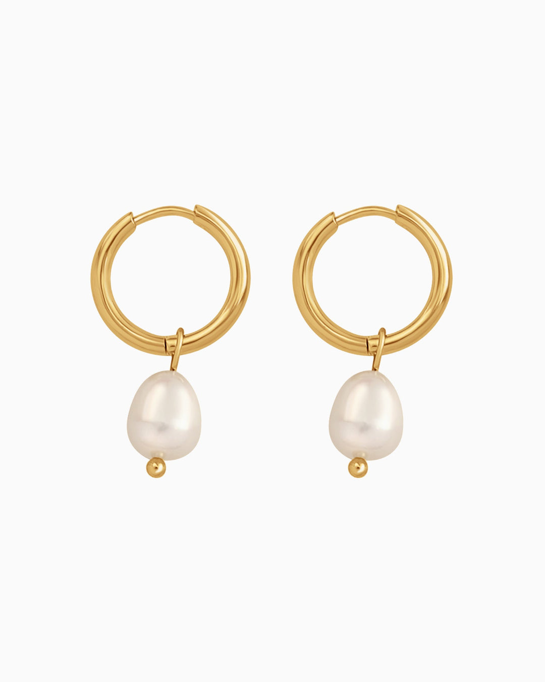 Opaline Large Freshwater Pearl Huggie Hoops | Zoe Olivia Jewellery Australia