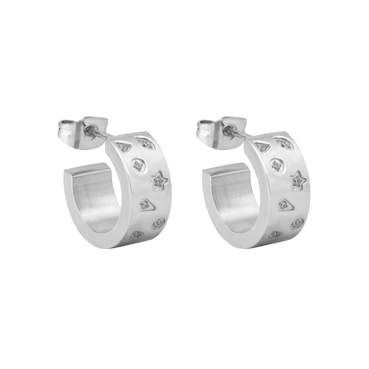 Stars Thick Speckled Cubic Zirconia Hoops
