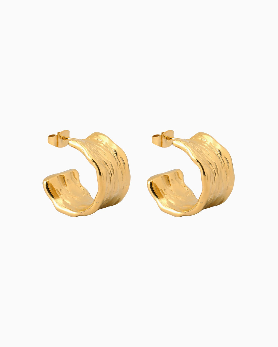 Escarpment Thick Textured Stud Hoops | Zoe Olivia Jewellery Australia