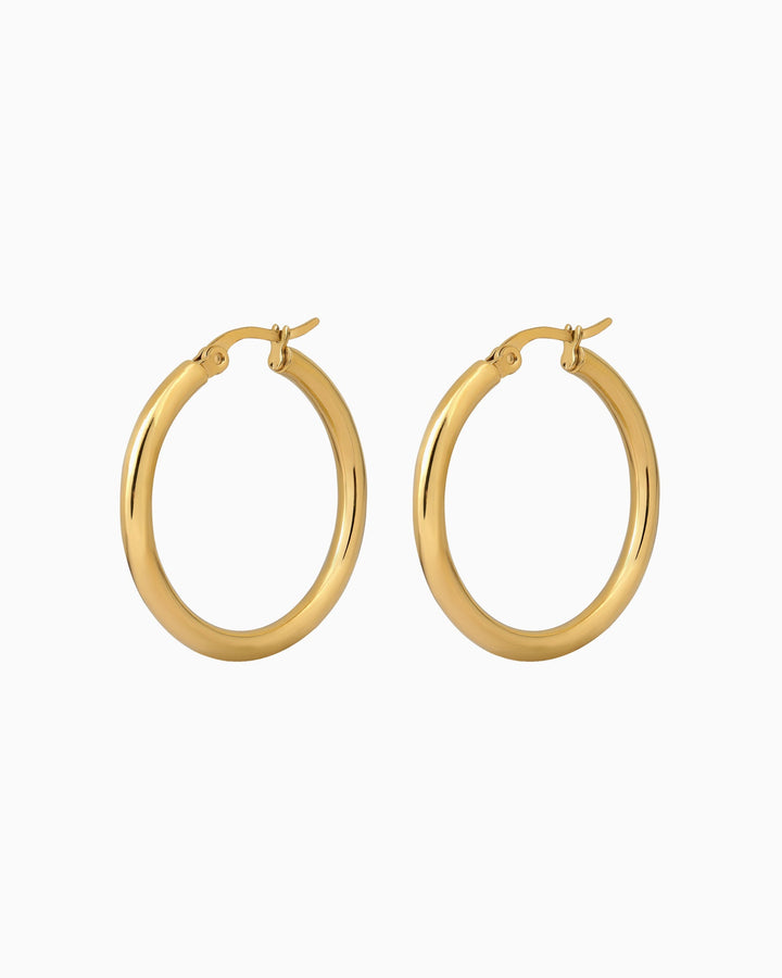 Essentials Thin Tubular Classic Hoops | Zoe Olivia Jewellery Australia