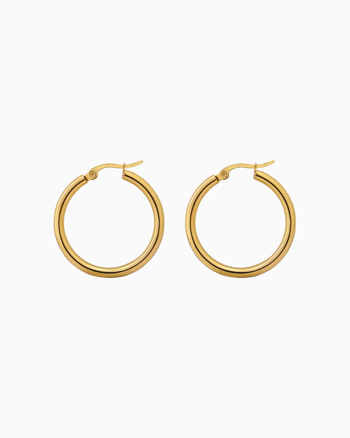 Essentials Thin Tubular Classic Hoops | Zoe Olivia Jewellery Australia